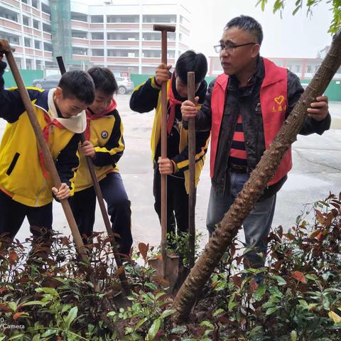 齐植同心树•共建育才林——莲塘镇罗勒小学开展植树活动