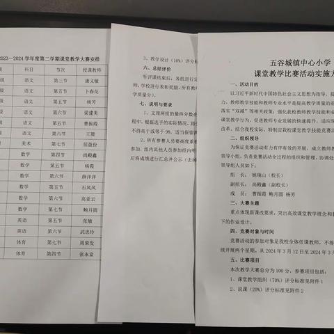 奋斗正当时，匠心谱芳华——五谷城镇中心小学理科组课堂教学大赛活动纪实