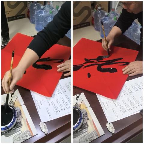 办公室党支部开展迎春纳福 春联送福党旗领航--禁燃禁放烟花爆竹主题党日活