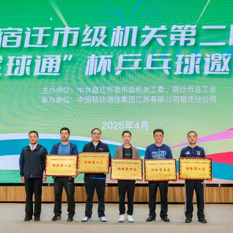工商银行宿迁分行市级机关乒乓球邀请赛喜获佳绩