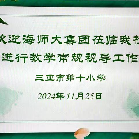 以“视”引领方向 以“导”赋能发展 ——三亚市第十小学迎接海师大附属三亚学校教育联盟视导活动纪实