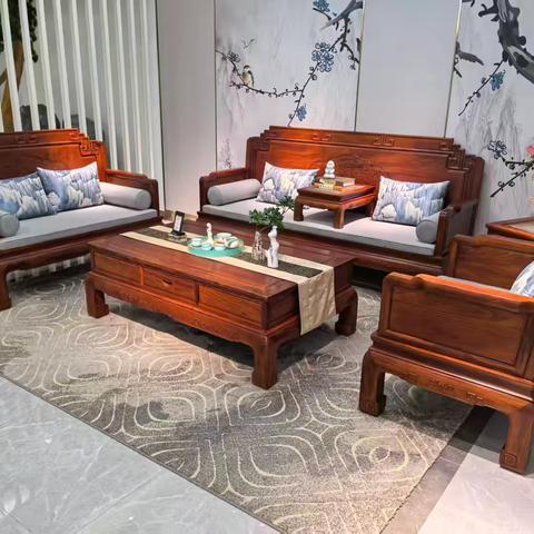 品牌红木【大果紫檀123沙发】合集