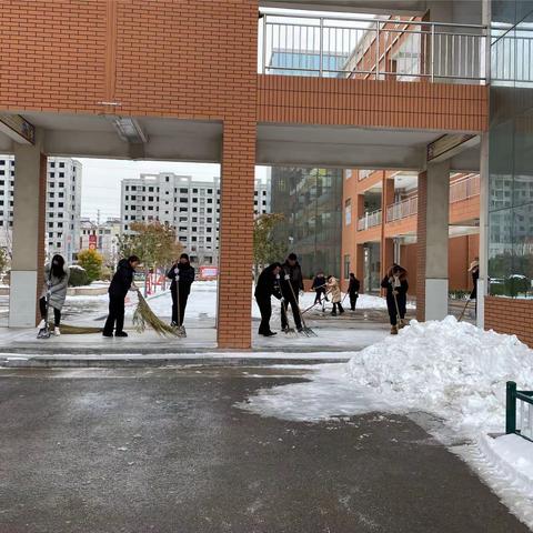 瑞雪满校园   除雪护安全——记杨屯镇中心小学除雪行动剪影