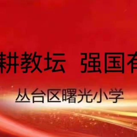 躬耕教坛 强国有我—曙光小学争做四有好老师事迹展播（二十三期）