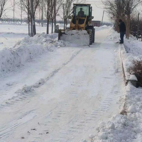 天宫营乡河长办开展清理河道积雪工作