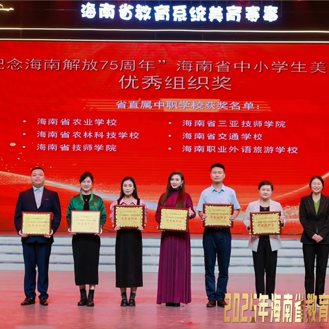 喜报 | 海南职业外语旅游学校荣获“纪念海南解放75周年”海南省中小学生美育赛事优秀组织奖