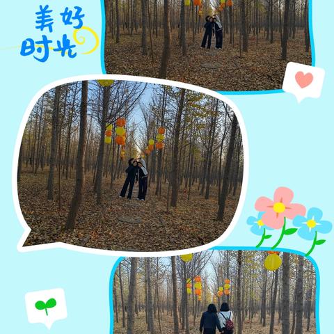 秋染杏林，与友同嬉