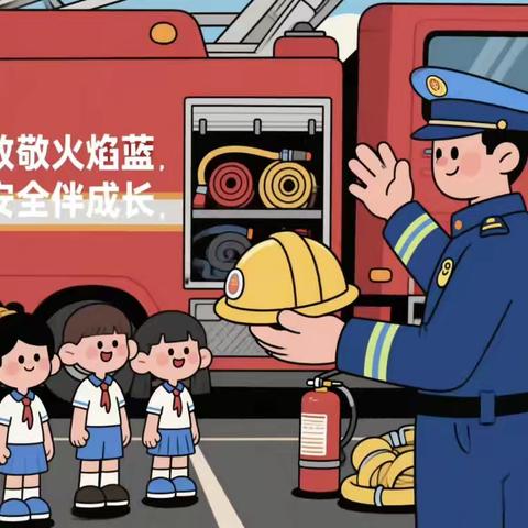 致敬火焰蓝.安全伴成长 --住居幼儿园参观消防队主题活动