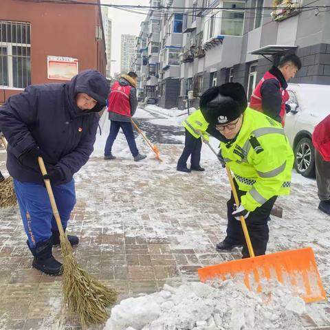 “雪中路通、雪停路畅” ——上园街道卫士社区党员干部志愿者清冰雪活动