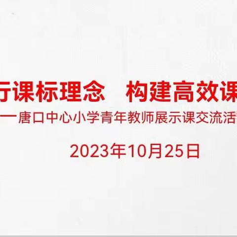 【尚德·笃学】践行课标理念 构建高效课堂      —唐口中心小学青年教师展示课交流活动