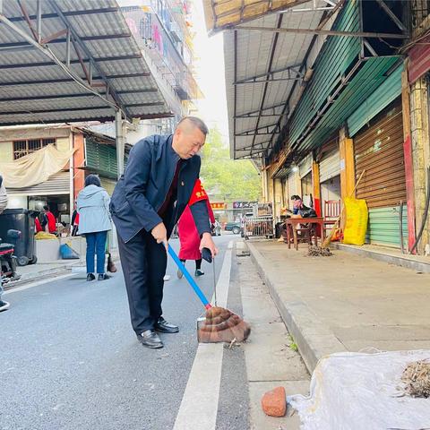 修水县义宁小学春季街道环境卫生整治活动