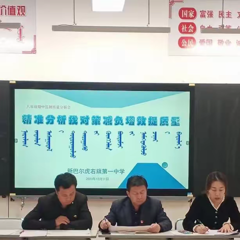 精准分析找对策 减负增效提质量 ——新巴尔虎右旗第一中学召开八年级期中监测质量分析会