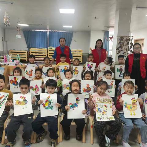 乳山市女书画家协会走乳山市第二实验小学附属幼儿园开展“我们的中国梦-文化进万家”志愿服务活动