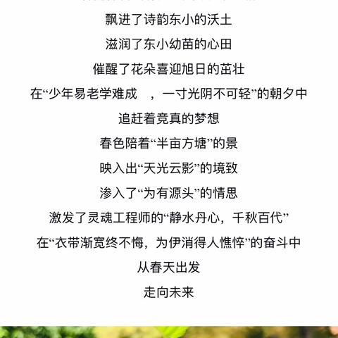 【东小·文化】花绽春朝 诗洇碧霄———西咸新区沣西新城大王东小学教师诗歌集（七）