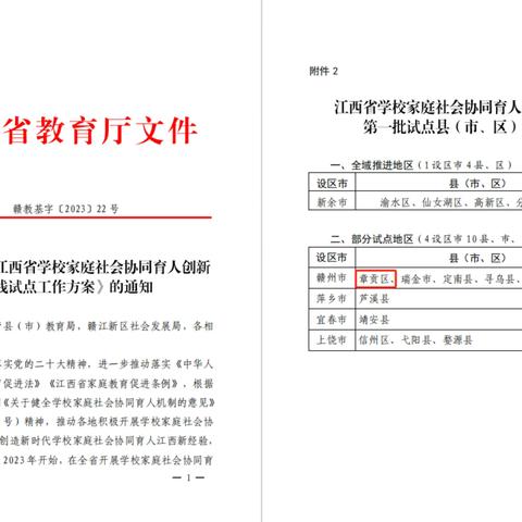 江西省校家社协同育人创新实践试点工作指导专家团队走进章贡区