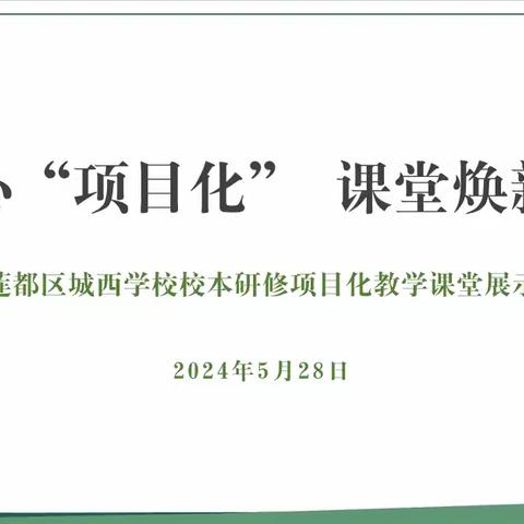 潜心“项目化 ”  课堂焕新生 ——城西学校第七次校本研修活动