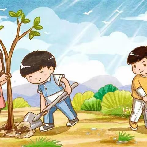 “相逢在植树节，爱在春风里”——白扎乡第二幼儿园植树节活动