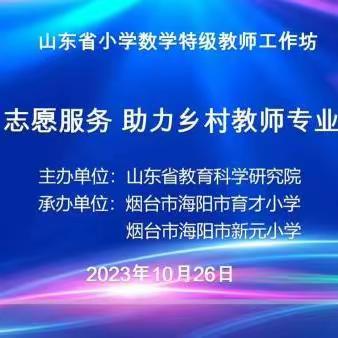 专家引领，聚力前行——山东省小学数学特级教师工作坊“志愿服务 助力乡村教师成长”系列研讨活动