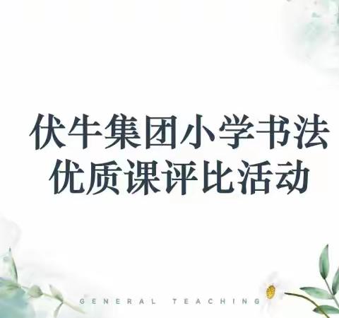 书汉字之韵，写经典之美——伏牛教育集团小学书法优质课评比活动