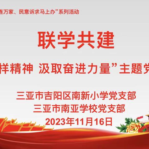 南新小学党支部 南亚学校党支部开展联学共建暨“学习身边榜样 汲取奋进力量”主题党日活动