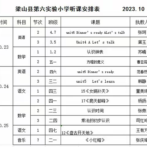 【幸福六小·点亮人生】“如切如磋，如琢如磨”——梁山县二实小教育集团第六实验小学公开课活动