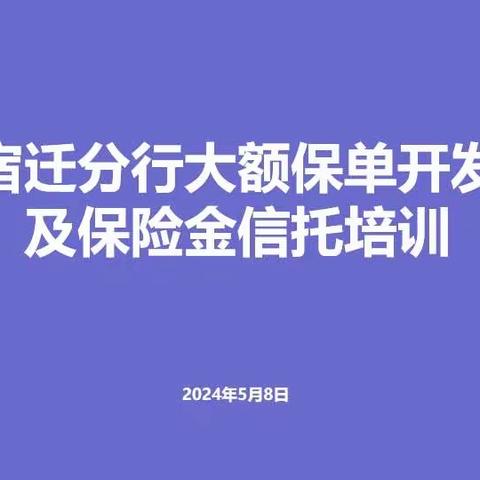 宿迁分行开展大额保单开发及保险金信托培训