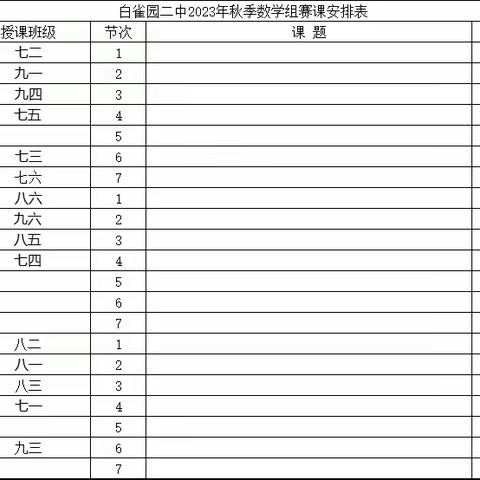 与“数”有约，以“赛”促教，助力成长—白雀园二中数学组赛课活动纪实