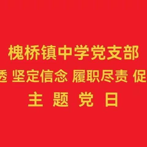 槐桥镇中学开展“学深悟透 坚定信念 履职尽责 促进发展”主题党日活动