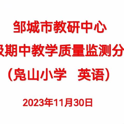 精研深析助成长，专业引领提质量 ——市教研中心对凫山小学六年级英语期中监测质量进行分析指导