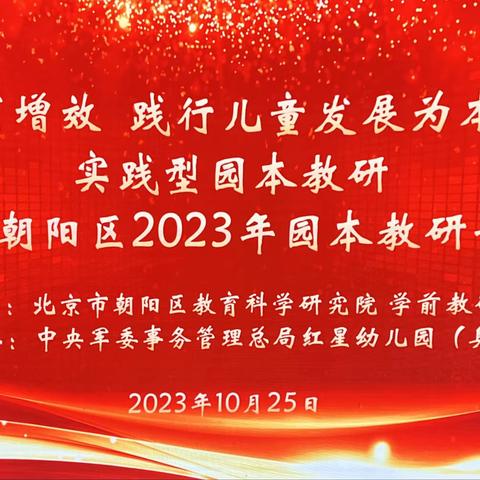 提质增效，践行儿童发展为本的实践型园本教研——2023年朝阳区园本教研论坛安贞协作片区分论坛