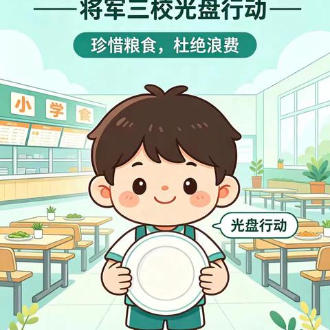 一餐一光盘，文明在校园—— ﻿将军三校光盘行动宣传稿