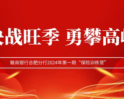 徽商银行合肥分行2024年第一期决战旺季“保险训练营”