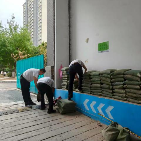 文景西区：对防汛沙袋‘归位’