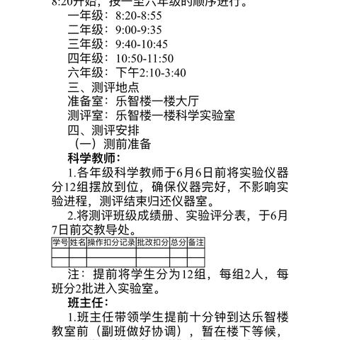 实验操作促发展，动手实践出真知—————朝阳镇第三中心小学科学实验测评活动