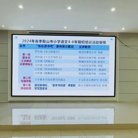 “万物复苏春来早，奋力求索正当时”——北外辽校小学部姜南竹老师在鞍山市期初“整本书阅读课堂教学培训活动”上做专题讲座