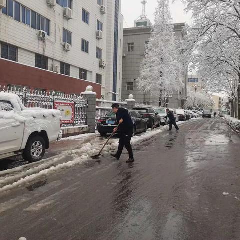 新安县自然资源局积极开展清扫积雪志愿活动