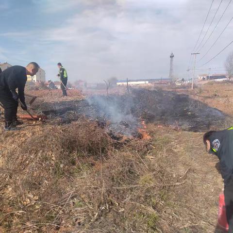 高平中队迅速出击，扑灭一起线路旁火情