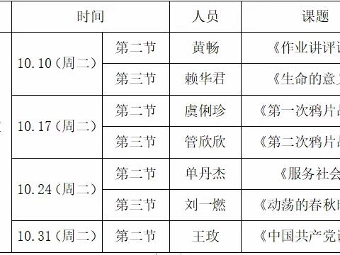 赛课提质，共话成长——江东中学社会组10月赛课小记