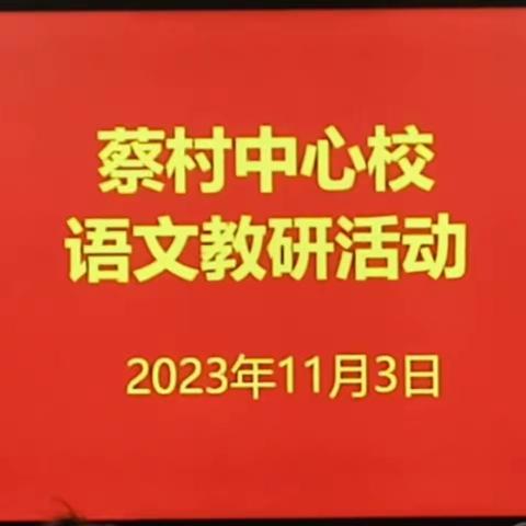 蔡村中心校语文教研活动