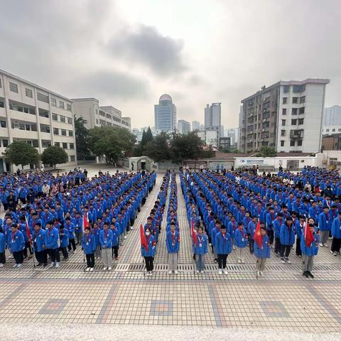 文峰中学第11周升旗仪式暨804中队文化展示