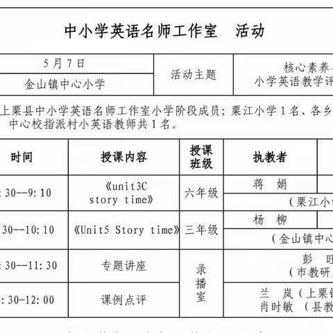 【课题动态8】研”途孜孜 ，“英”你精彩          ——课题组杨柳老师参与上栗县小学英语送教下乡活动