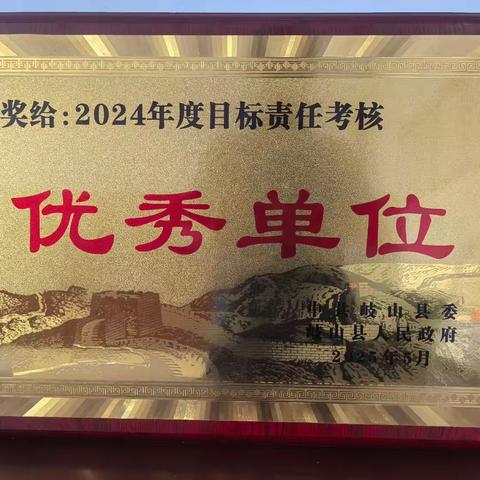 岐山县消防救援大队荣获2024年度目标责任考核优秀单位