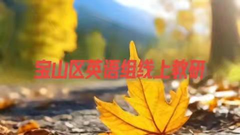 “英”研促教，“语”研同行——宝山区英语组线上教研纪实