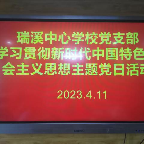 瑞溪中心学校党支部学习贯彻习近平新时代中国特色社会主义思想主题党日活动