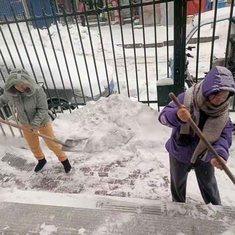 健康路街道电机社区开展“扫雪除冰暖人心”志愿服务活动