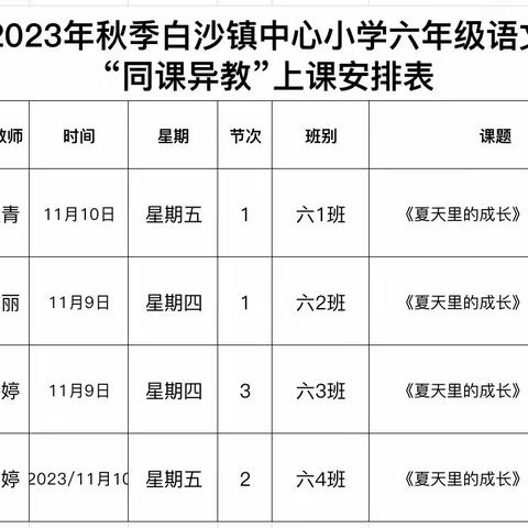 同课异构展风采，异彩纷呈显匠心一2024年春季学期白沙镇中心小学六年级数学＂同课异构＂教研活动