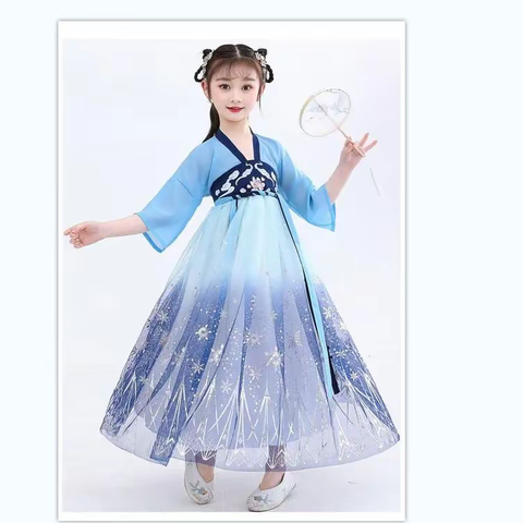 穿起汉服，圆梦公主 - 杰里贝比童装中国风绣花汉服连衣裙