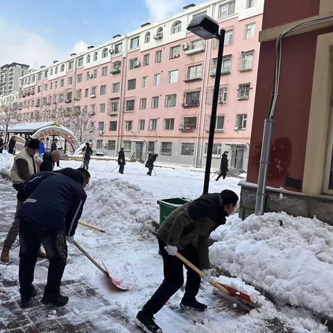 黄土坑街国测社区与市动物疾控中心联合清雪活动