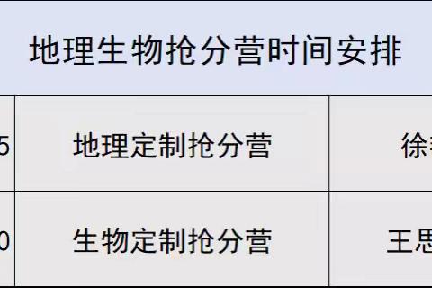 【地理生物】抢分营+点睛课：火热预定中……