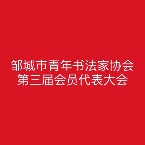 邹城市青年书法协会第三届会员代表大会召开